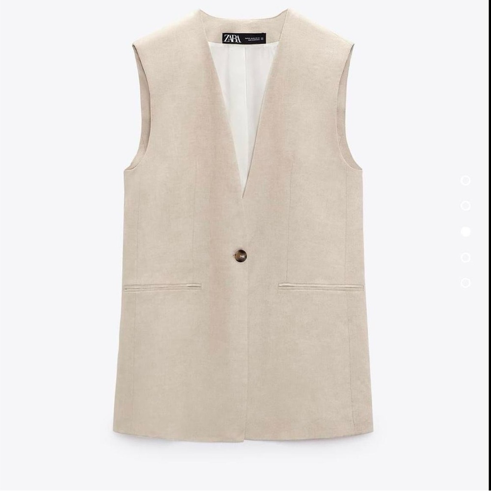 Zara Linen Vest Beige